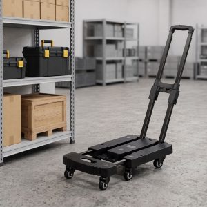 Giantz Folding Hand Truck Platform Trolley Foldable Dolly Cart 200kg Load Black - Image 1
