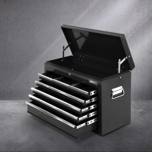 Giantz 9 Drawer Tool Box Cabinet Chest Toolbox Storage Garage Organiser Black - Image 1