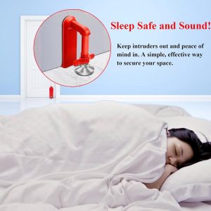Door security - portable door locks for theft protection while traveling, security for hotel rooms and apartments - drill-free garage door for women and children - peaceful sleep - Image 3