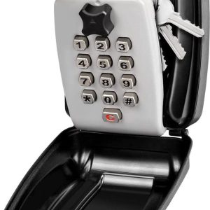 Waterproof Outdoor Wall-Mount Key Lock Box with Push-Button Combination, Black - Image 1
