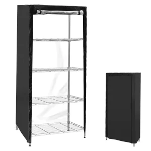 Wire Shelving Unit Cover, Waterproof Dustproof 210D Zipper Rack Cover, Black 36 x 18 x 72 In - Image 1