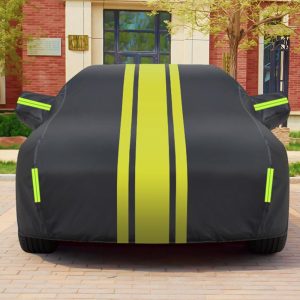Large+ Sedan Car Cover – Waterproof All-Weather Breathable & Windproof Full Car Cover for Snow, Rain, Dust & UV Protection, Ideal for Winter and Summer Use(Black) - Image 1