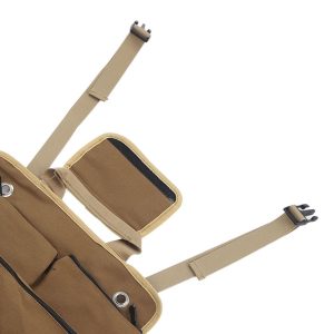Roll Up Tool Bag Multipurpose Portable Tool Storage Bag Oxford Cloth Separate Pockets Tool Organizer for Gardening Camping Khaki - Image 2