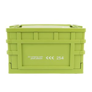 Storage Bin with Lid 20L Stackable Storage Container with Wheels Folding Storage Box Closet Organizer Storage for Bedroom Living Room Office Green S - Image 1