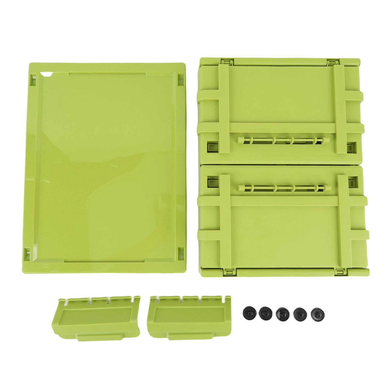 Storage Bin with Lid 20L Stackable Storage Container with Wheels Folding Storage Box Closet Organizer Storage for Bedroom Living Room Office Green S