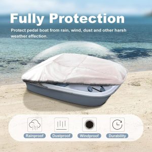 Heavy Duty 420D Oxford Pedal Boat Cover Waterproof UV Resistant Dustproof Protective Boat Cover for Outdoor Storage (Fits 8–10 Person Pedal Boats) - Image 1