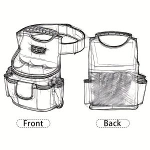 Black Gray tool organizer bag, WINHUNT, tool storage, DIY tools, professional tools, tool compartments, Australian tradies, workshop organization, heavy duty tool bag - Image 2