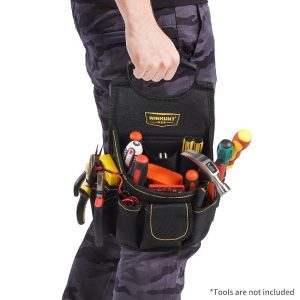 Black Gray tool organizer bag, WINHUNT, tool storage, DIY tools, professional tools, tool compartments, Australian tradies, workshop organization, heavy duty tool bag - Image 3