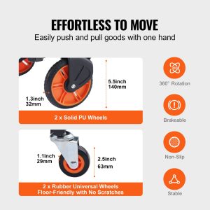 Aluminum Hand Truck, 2 in 1, 136 kg Max Load Capacity, Heavy Duty Industrial Convertible Folding Hand Truck and Dolly, Utility Cart Converts from Hand Truck to Platform Cart with Rubber Wheels - Image 3
