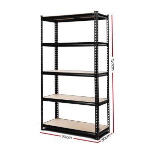 Giantz 1.5M Garage Shelving Warehouse Rack Pallet Racking Storage Shelve Black - Image 2