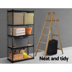 Giantz 1.5M Garage Shelving Warehouse Rack Pallet Racking Storage Shelve Black - Image 3