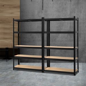 Giantz 2x1.8M Garage Shelving Warehouse Rack Pallet Racking Storage Shelf Black - Image 1
