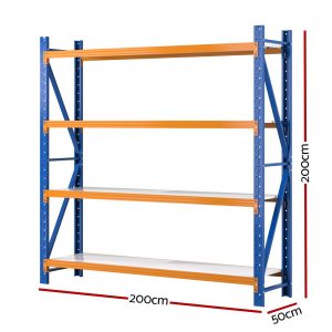 Giantz 2Mx2M Garage Shelving Warehouse Rack Pallet Racking Storage Shelf Blue - Image 2